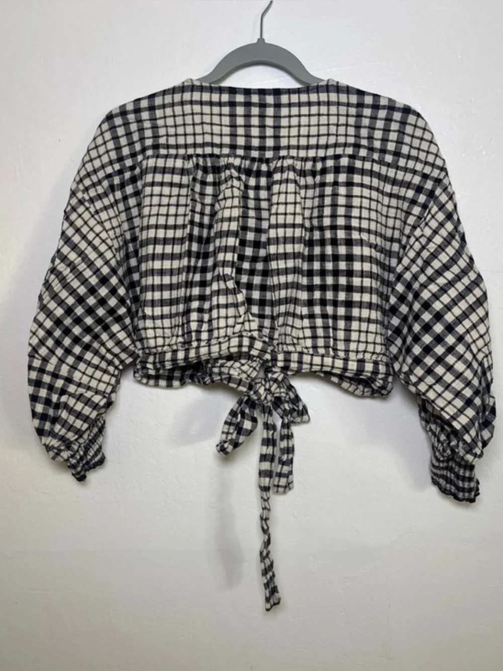 Zara Long Puff Sleeves And Smocked Shoulder Size XL